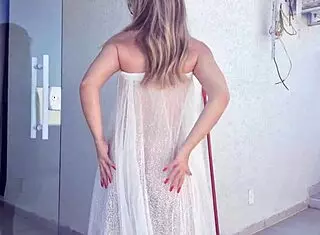 Hot girl masturbates and shows tits and ass to neighbor