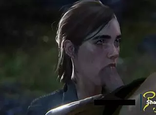 Ellie sucking that big dick hard!