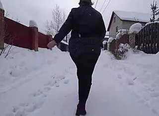 I Watched A Curvy MILF In Pantyhose On A Snowy Street