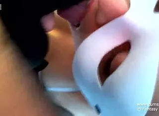 Horny milf sucks big black cock while fingering her pussy