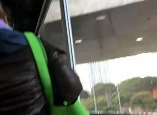 touching chubby girl's nylon jacket on street 😏