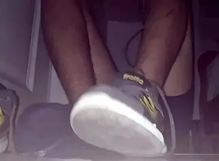 blue sweaty socks and barefeet with cumshot?