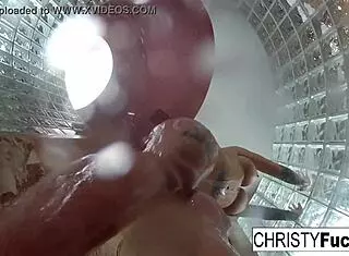 Shower fun with Christy Dahlia and Ivan.