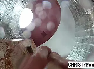 Shower fun with Christy Dahlia and Ivan.