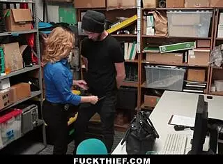 Shoplifting Guy Fucked By Female Loss Prevention Officer - Fuckthief