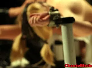 Mistress Dominates Bound Lesbian Submissive