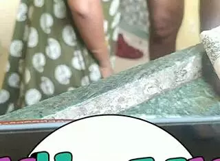 amateur maid gets creampie in kitchen after bent over