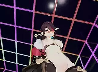 Masked Femdom Bitch Rides Beidou in 3D Sex