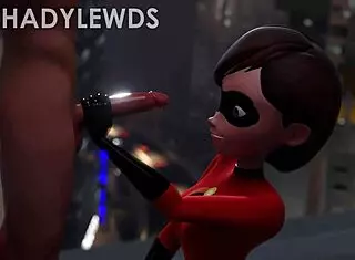 yo, check helen parr giving a wild handjob on the rooftop, insane 3d action!