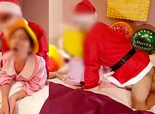 Japanese Couple Creampies In Cosplay Christmas!