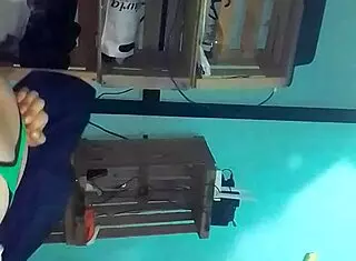 i put on green buccaneers, she sucks my cock and we fuck doggystyle