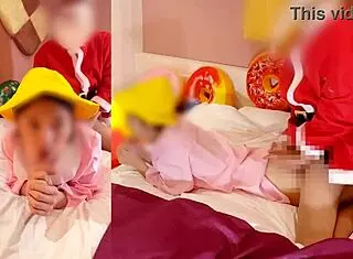 Japanese Couple Creampies In Cosplay Christmas!