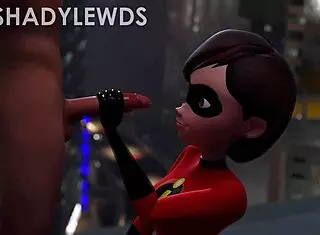 yo, check helen parr giving a wild handjob on the rooftop, insane 3d action!