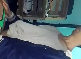 i put on green buccaneers, she sucks my cock and we fuck doggystyle