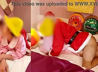 Japanese Couple Creampies In Cosplay Christmas!