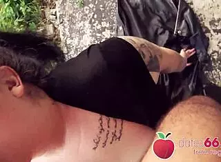 Big ass babe AnastasiaXXX deepthroats cock outdoor next to autobahn 😘 full scene