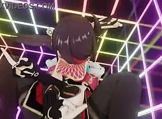 Masked Femdom Bitch Rides Beidou in 3D Sex