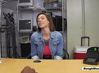 Sexy Big-Titted Babe Grabbed and Pounded Hard on Wooden Desk. Intense Interracial Action Unfolds!