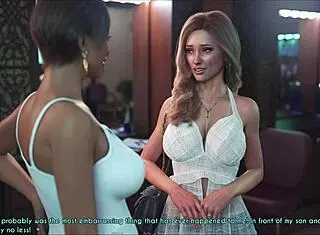 A Wife And Stepmother Play Game Together Intensely