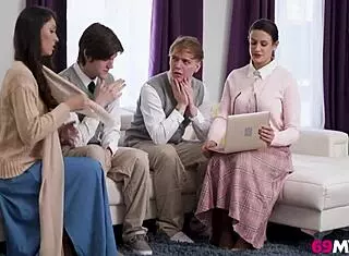 Penny Barber and Ashley Wolf try creative techniques like bent over and riding 😘