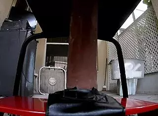 Sam rides big dildo to orgasm for sid's pleasure