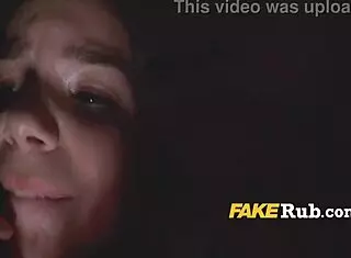 Christmas Gift Arrives Stuck! Big Tits Riding and Spanking in Dorm 3some!