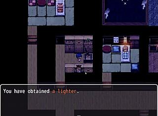 Opálená dívka Natsuki v hentai hře Ep 9 močí venku v noci