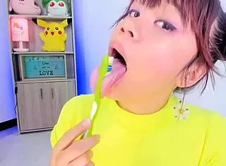 Tall Lila Jordan Spits and Teases with Tongue on Webcam