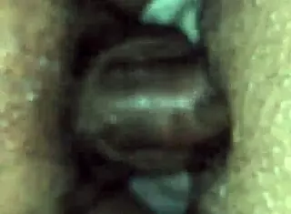 pov view of creaming on dick with fat wet ebony pussy