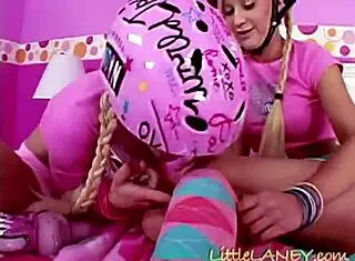 Little laney and her lesbian friend fingering pussy with lil lexy?