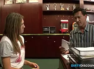 Cute babe sucks cock intensely, guzzling cum after masturbation.