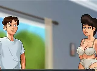 church milf gets caught masturbating with police baton in summertime saga