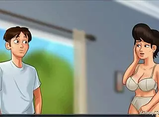 church milf gets caught masturbating with police baton in summertime saga