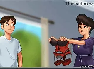 church milf gets caught masturbating with police baton in summertime saga