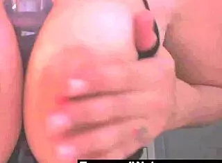 Massive juggs on picture perfect babe teasing with toys on webcam, huge melons bouncing