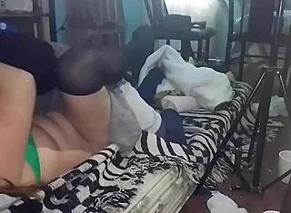 My Girlfriend in Green Panties Missionary Fuck!