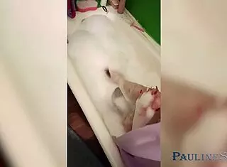 I watch girl masturbate in bathroom with dildo