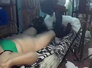 My Girlfriend in Green Panties Missionary Fuck!