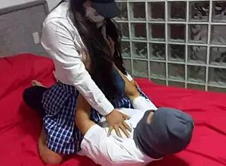 Cheating Boyfriend Fucks Slutty Student's Big Tits Before Marriage