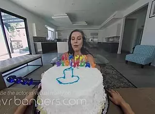 Hot milf neighbor brings birthday cake