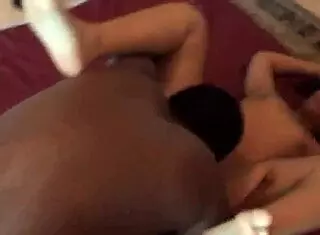 Maries bent over for black cock on carpet?