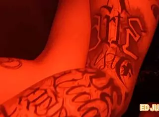 Dark Sofi rides Ed Junior's cock without condom at his house.