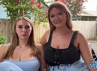 Two Busty Blondes Angel Youngs and Angie Faith Share Huge Cock