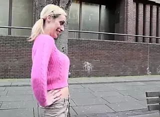 i watch the girl piss in her jeans outdoors making everyone stare