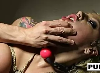 Tied Up Vyxen Gets Throat Pussy Ass Fucked