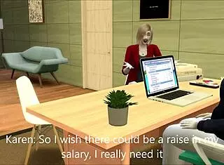 a secretary begs for a raise at work