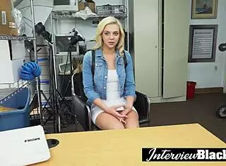 Petite blonde teen chats about loving huge black cocks in her mouth