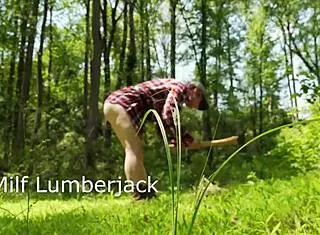 Pawg Lumberjack Appears Naked In The Woods.