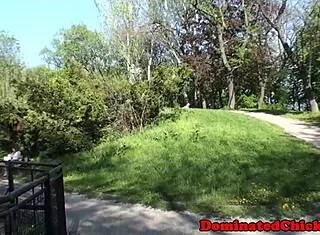 European male dom picks up small tits sub, ties her up and makes her deepthroat his cock rough