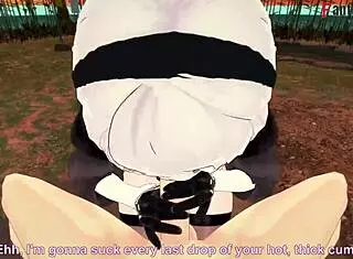 Blindfolded 2B Interrupted for POV Fuck in Nier Automata